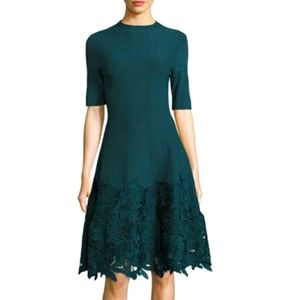 Lela Rose teal dress stretchy